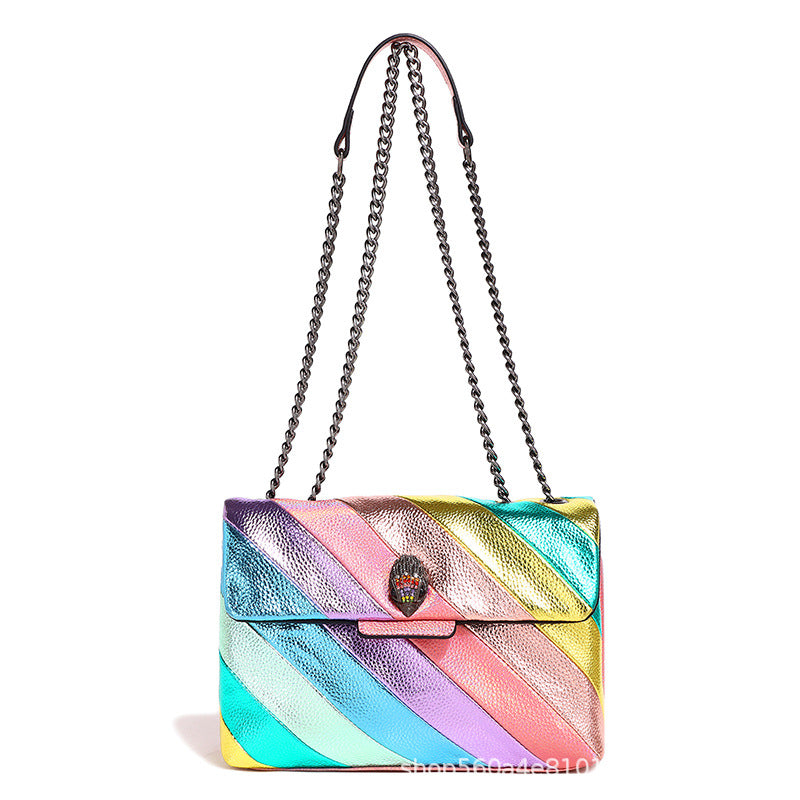 womens stitching chain shoulder messenger bag