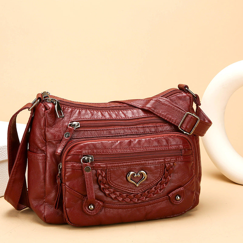 womens fashion shoulder large capacity multi pocket messenger bag