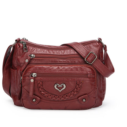 womens fashion shoulder large capacity multi pocket messenger bag