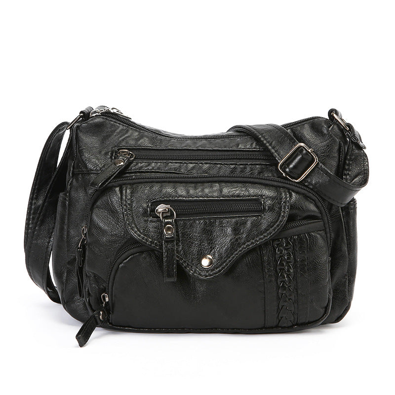 womens fashionable large capacity soft leather shoulder bag