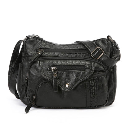 womens fashionable large capacity soft leather shoulder bag