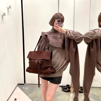 portable shoulder bag with buckle crossbody