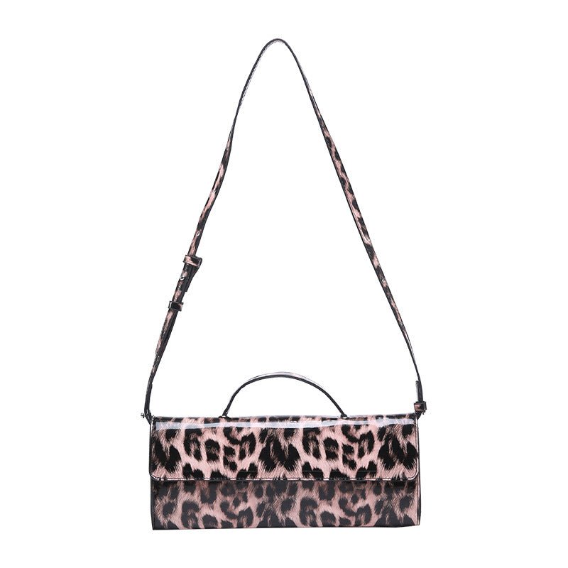 womens casual all match leopard print portable shoulder bag
