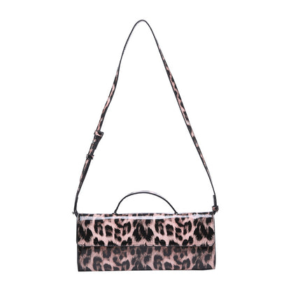 womens casual all match leopard print portable shoulder bag
