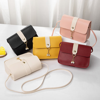 womens everyday joker contrast pearl pendant small square bag