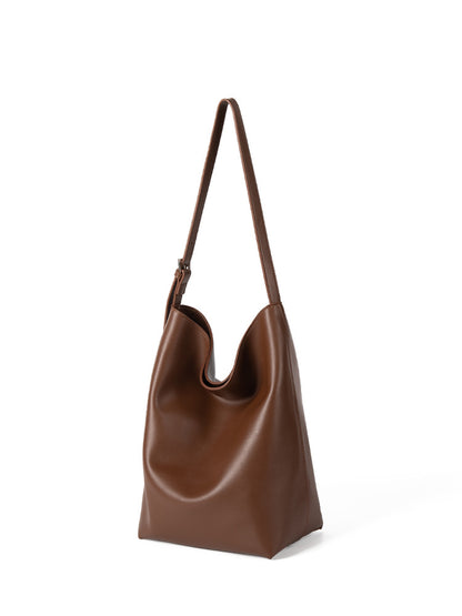Large-capacity Bucket Solid Color Hand-carrying Shoulder Bag