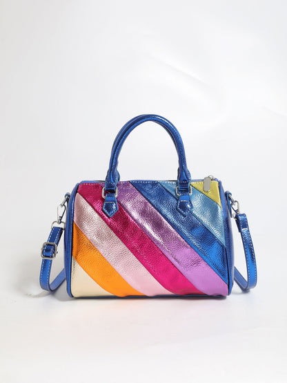 Color Contrast Patchwork Large Capacity Handbag