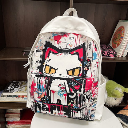 girls harajuku style personalized graffiti simple all match backpack