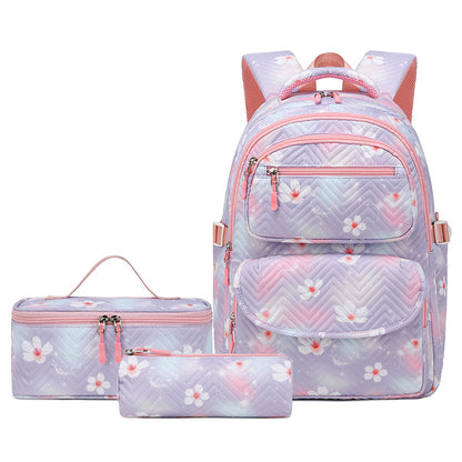 New Printed Schoolbag Three-piece Fashion Backpack