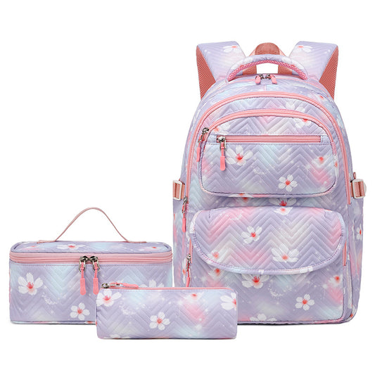 New Printed Schoolbag Three-piece Fashion Backpack