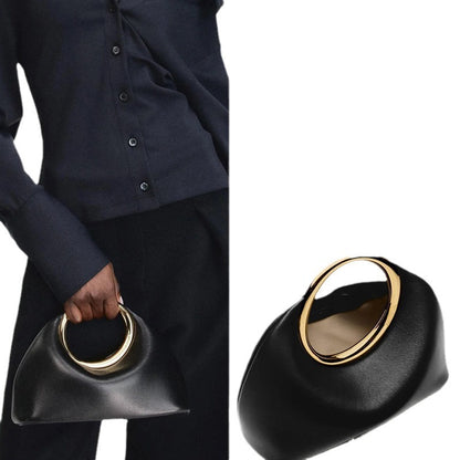 Simple Soft Leather Bag Hand Carrying Ring Hand-carrying