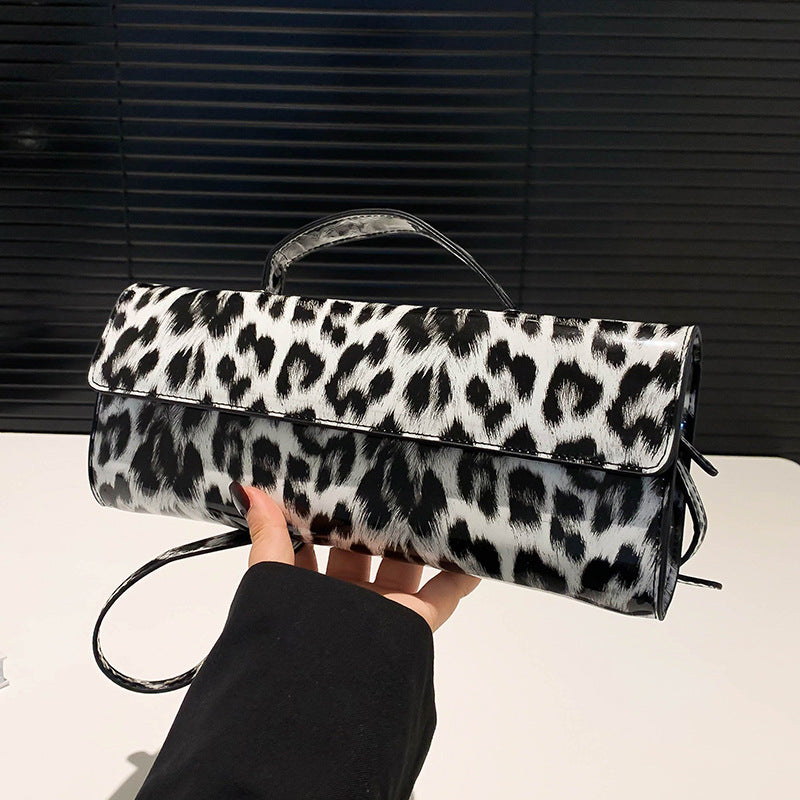 womens casual all match leopard print portable shoulder bag