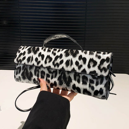 womens casual all match leopard print portable shoulder bag