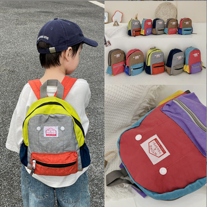 childrens bags simple and lightweight canvas backpack boys girls spine protection