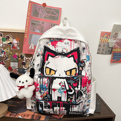 girls harajuku style personalized graffiti simple all match backpack