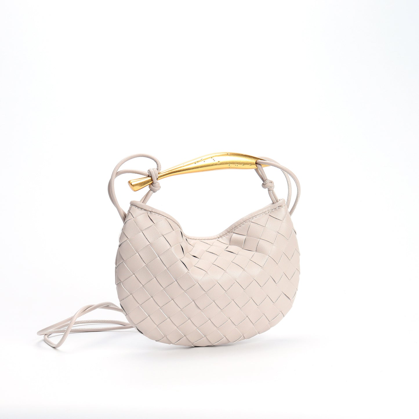 Woven Bag Fashion Cattlehide Leather Commuter Portable Shoulder Crossbody Bag