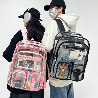 transparent backpack pvc large capacity student schoolbag