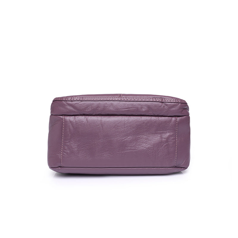 messenger bag shoulder washed soft leather middle aged and elderly versatile