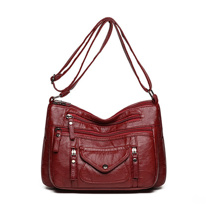 fashion womens soft leather large capacity shoulder bag
