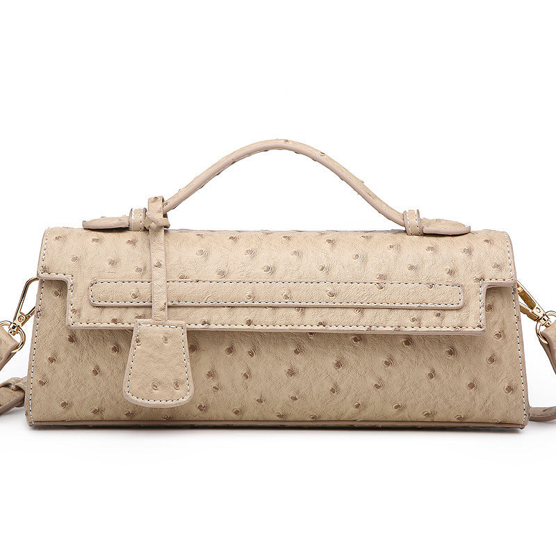 cute ostrich grain crossbody shoulder bag