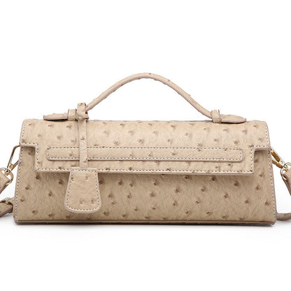 cute ostrich grain crossbody shoulder bag