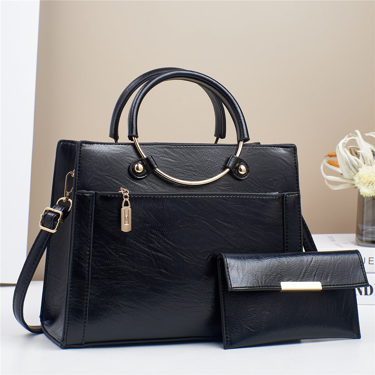 large capacity bag womens special interest design handbag two piece set