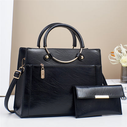 large capacity bag womens special interest design handbag two piece set