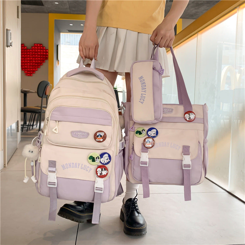 junior high school student simple all match travel backpack