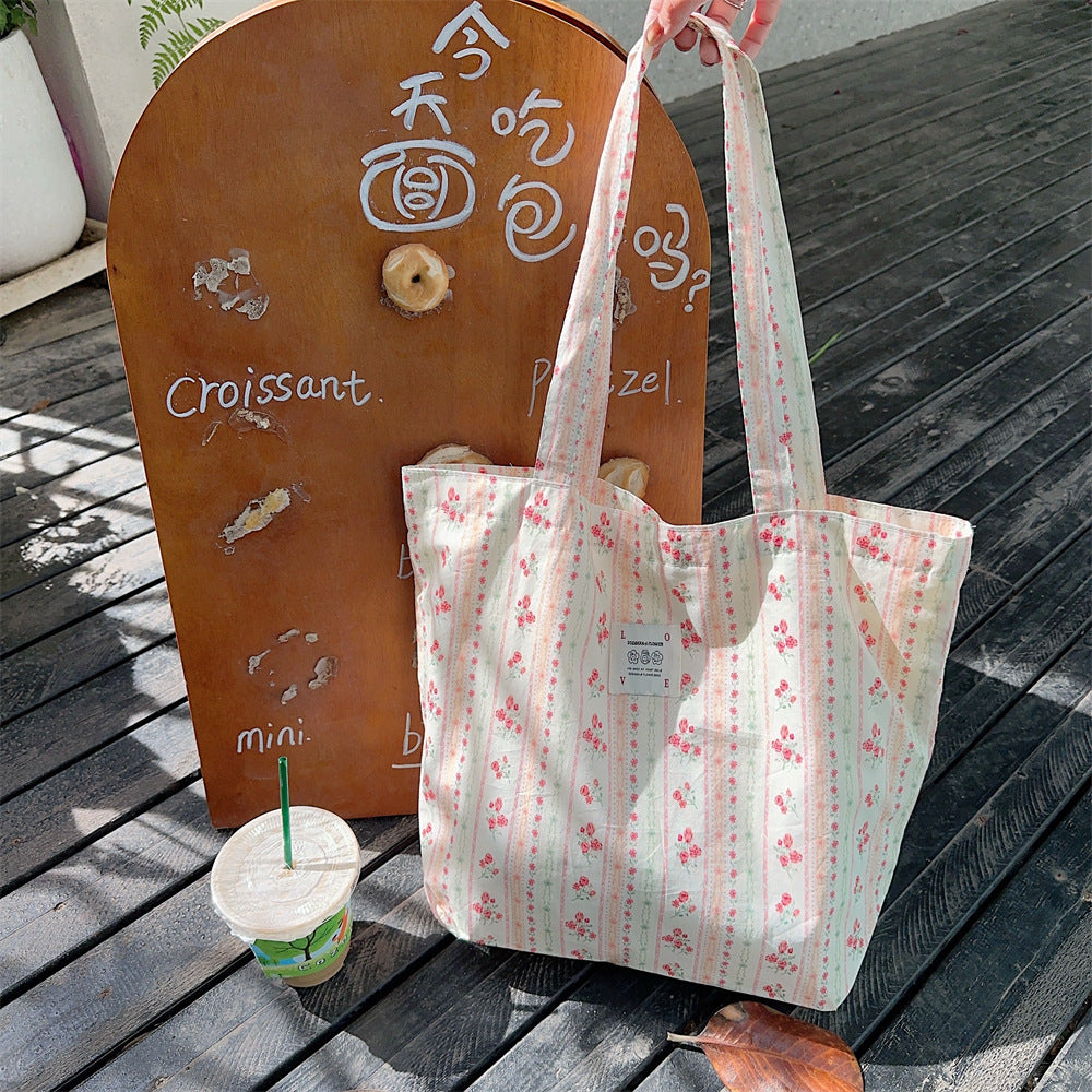 Tote Large Capacity Fashion Floral Canvas Shoulder Bag