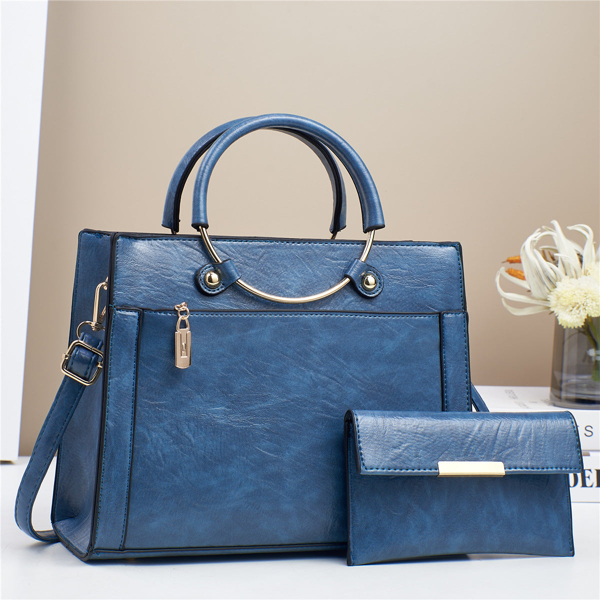 large capacity bag womens special interest design handbag two piece set