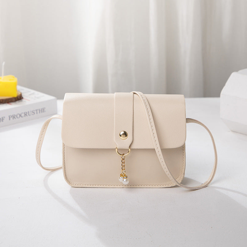 womens everyday joker contrast pearl pendant small square bag