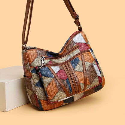 large capacity splicing work commuting multi pocket crossbody cross body bag