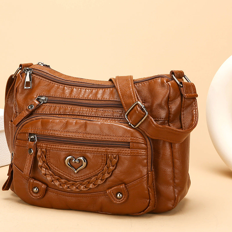 womens fashion shoulder large capacity multi pocket messenger bag