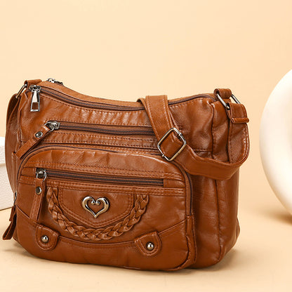 womens fashion shoulder large capacity multi pocket messenger bag