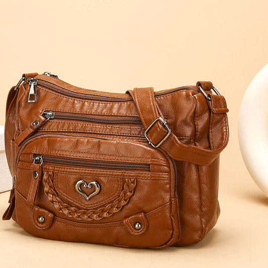 womens fashion shoulder large capacity multi pocket messenger bag