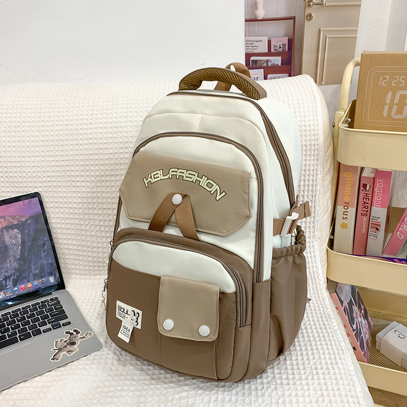 New High School And College Student Schoolbag Spine Protection Large Capacity