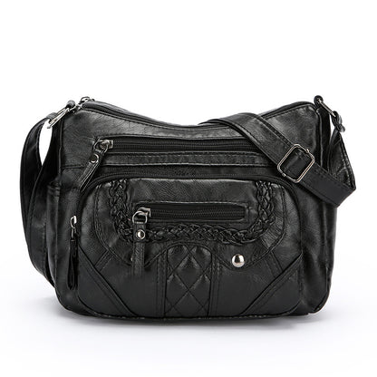 advanced texture soft leather shoulder messenger bag