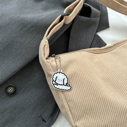 corduroy idle style all match artistic one shoulder messenger bag student casual female simple