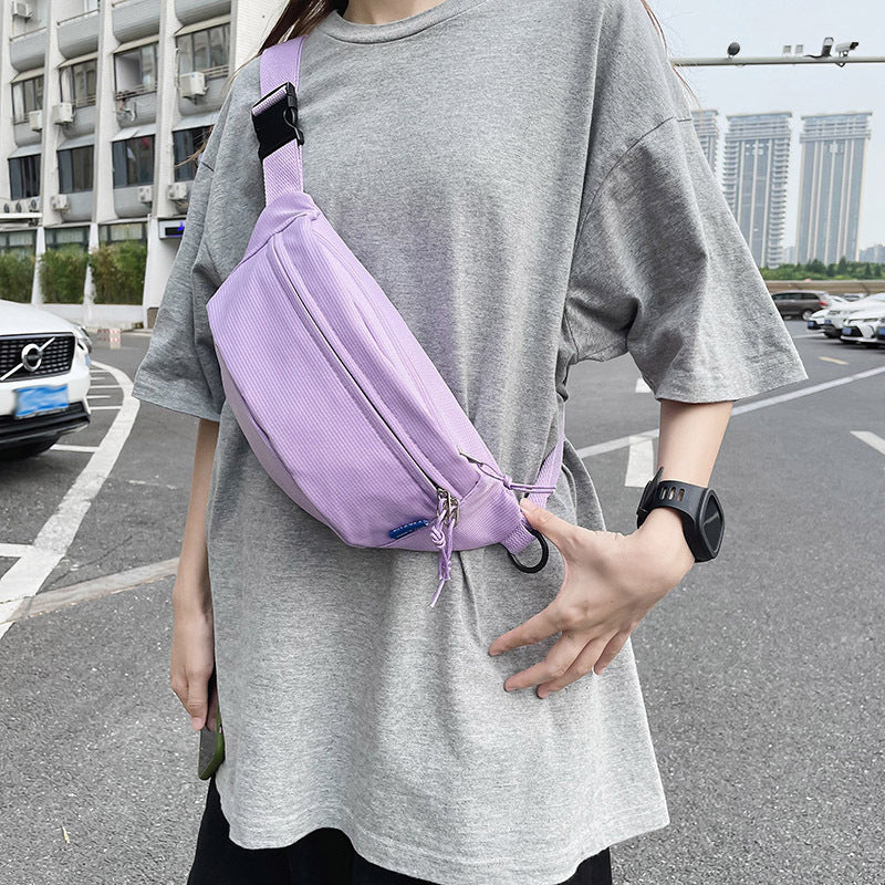 pure color all matching outdoor pocket new shoulder bag