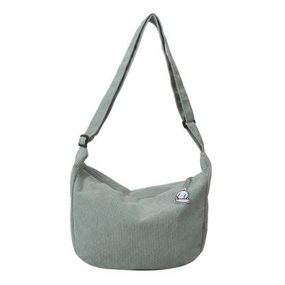 corduroy idle style all match artistic one shoulder messenger bag student casual female simple