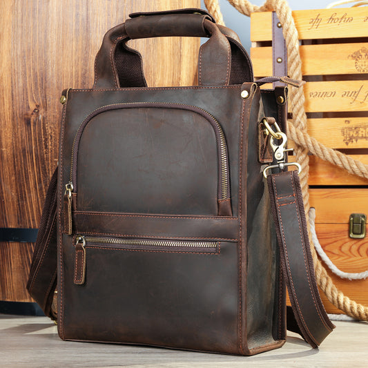 genuine leather high grade backpack crazy horse leather crossbody bag