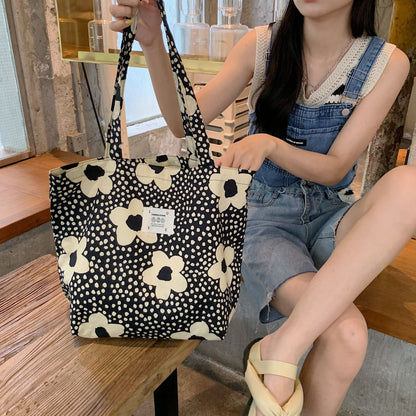 Tote Large Capacity Fashion Floral Canvas Shoulder Bag