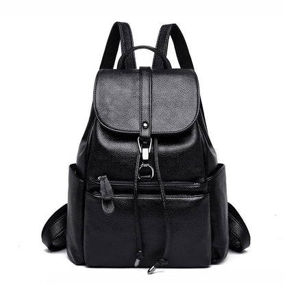 womens fashion cattlehide leather soft leather casual all matching genuine leather backpack