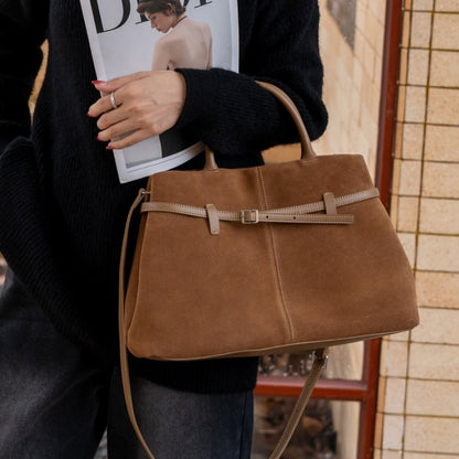 High-grade Suede Retro Easy Matching Commuter Frosted Portable Shoulder Crossbody Bag
