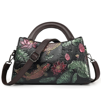 Elegant Retro Embossing Crossbody Large Capacity Shoulder Bag
