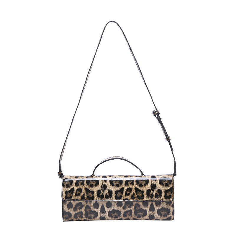 womens casual all match leopard print portable shoulder bag
