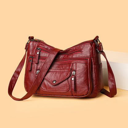 fashion womens soft leather large capacity shoulder bag