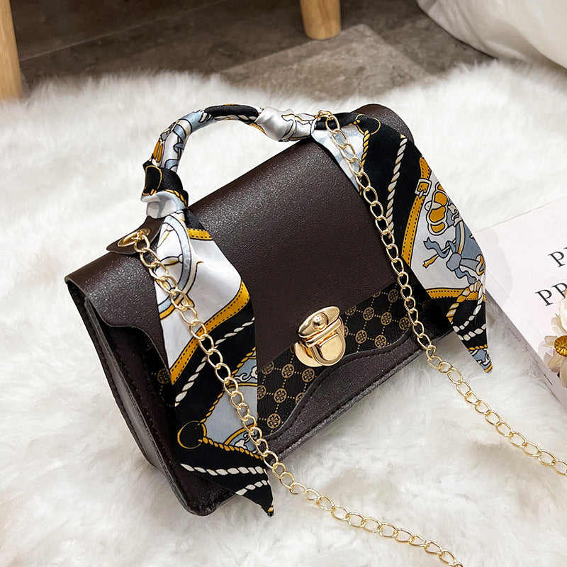 fashion small square bag vintage print ladies