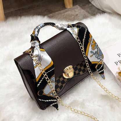fashion small square bag vintage print ladies