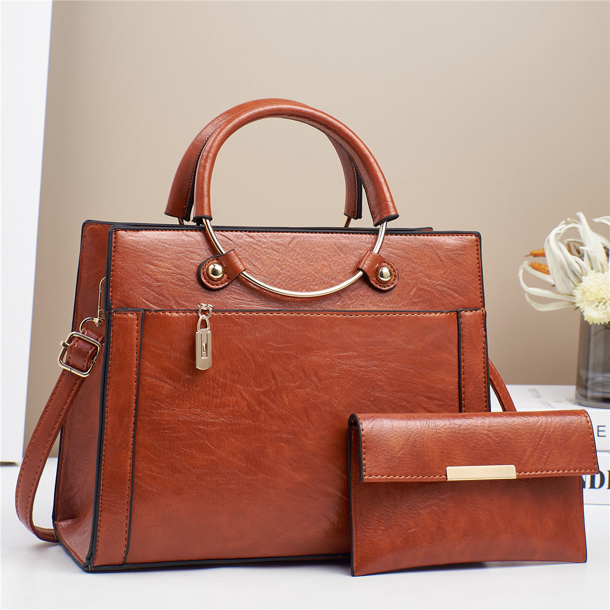large capacity bag womens special interest design handbag two piece set